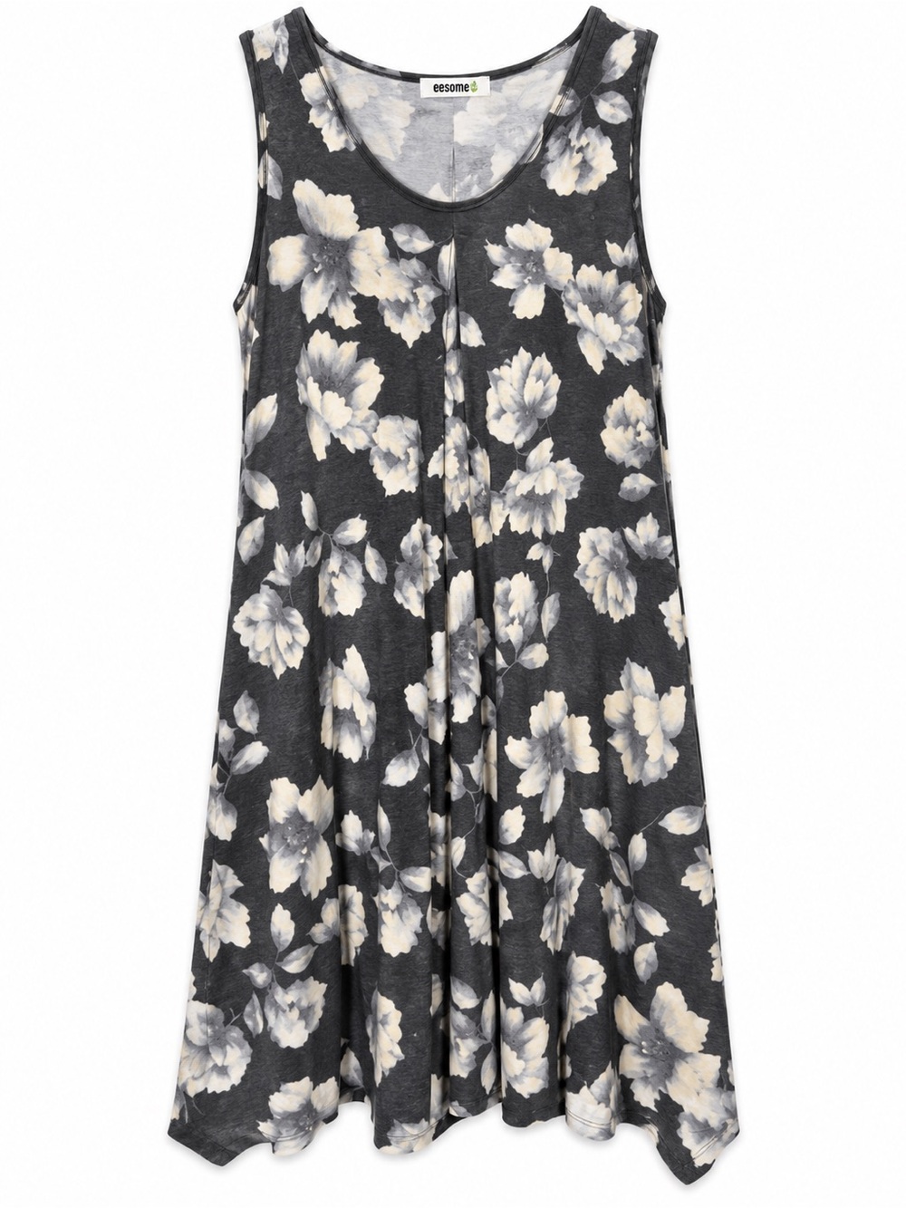EESOME Women’s Floral Sleeveless Midi Dress Stretch Size Medium